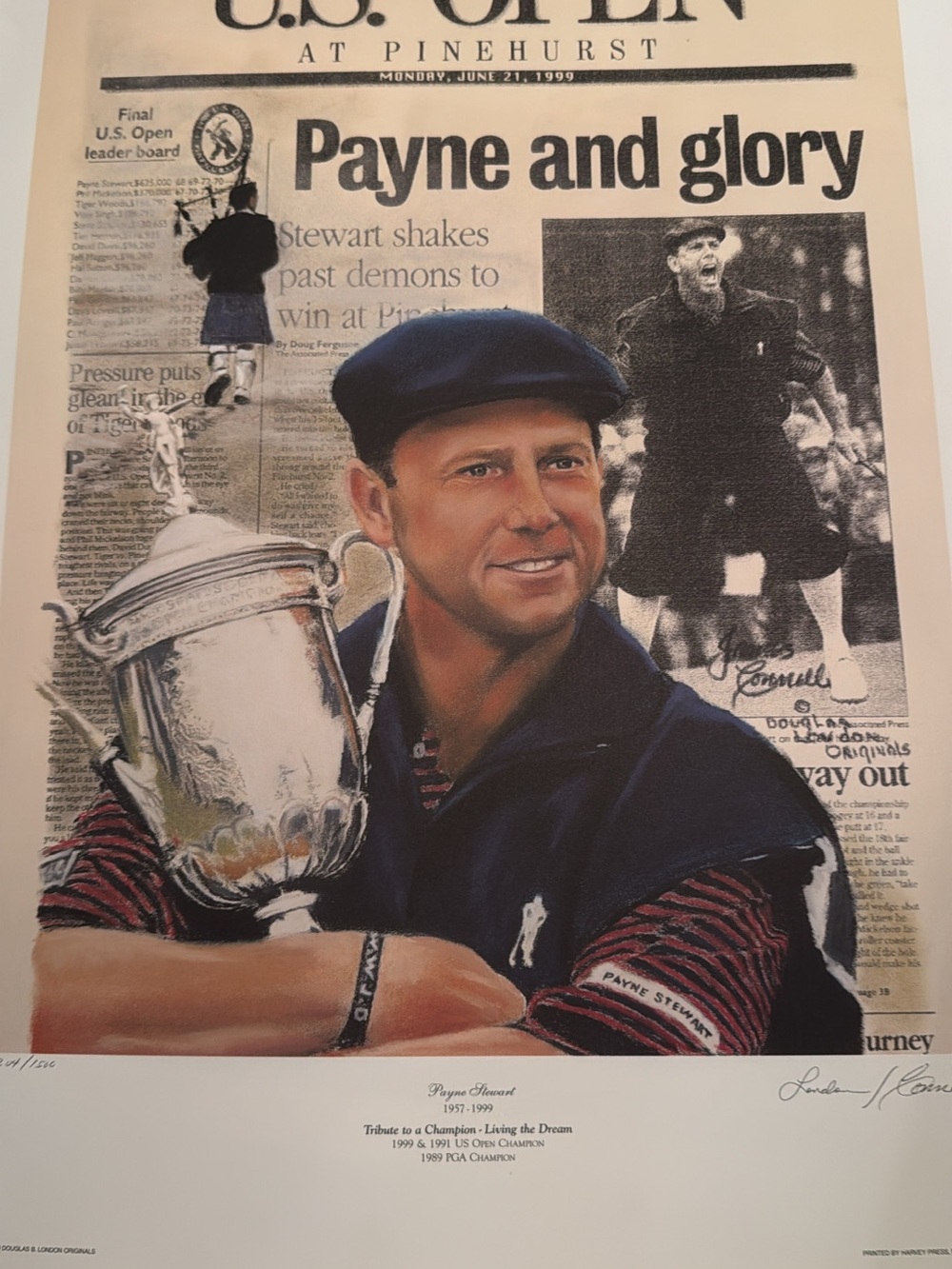 Payne Stewart Tribute Golf Art Print -